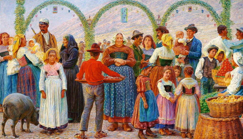 Kristian Zahrtmann - Mercato a Civita d'Antino, 1893